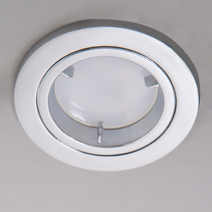 Chrome / 13.5cm 2 Pack of Fixed Recessed Fire Rated IP20 Downlights shot 10028839