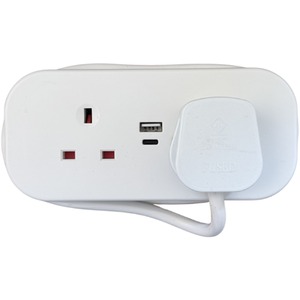 2 Way USB A C Charge Port 13A Extension Lead 1.4M Cable