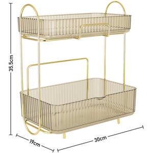 2-Tier Plastic Makeup Storage Rack