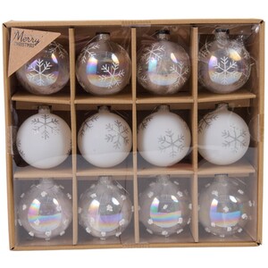 Pack of 12 Snowflake Baubles