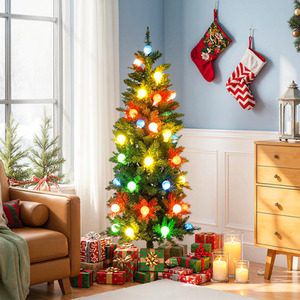 Pre-Lit Slim Pencil Hinged Xmas Tree