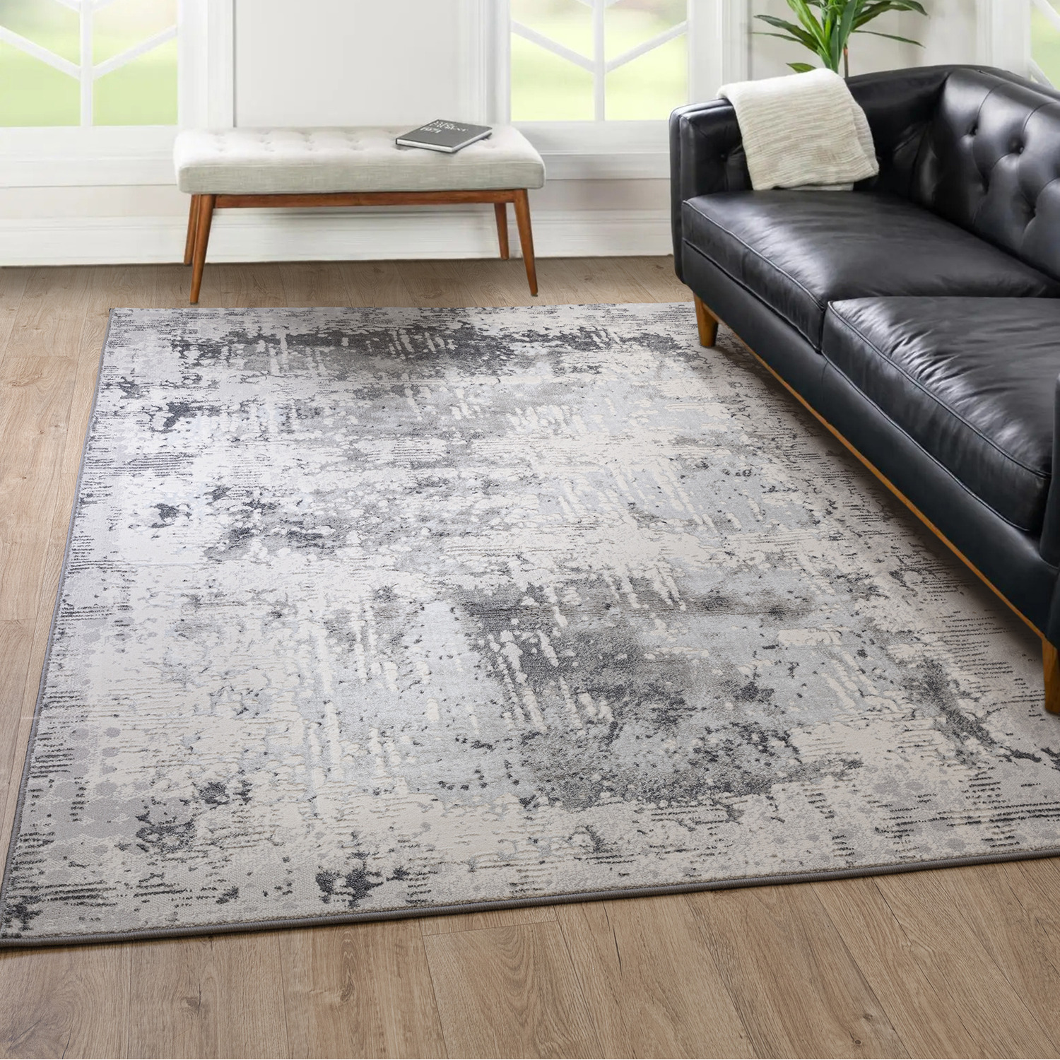 Smart Ritz Rugs Ritz Luxe Shimmer Charocal Living Area Rug