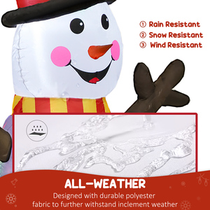 Outsunny Christmas Inflatables Snowman Penguins with LED Lights