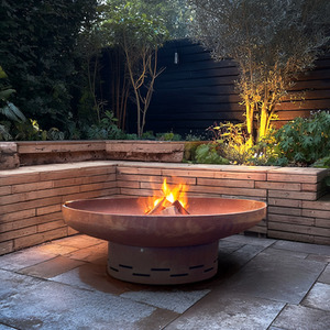 Large Pre-Rusted Corten Steel Fire Pit 91cm