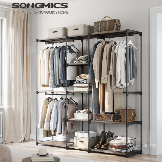 SONGMICS Portable Open Clothes Wardrobe 