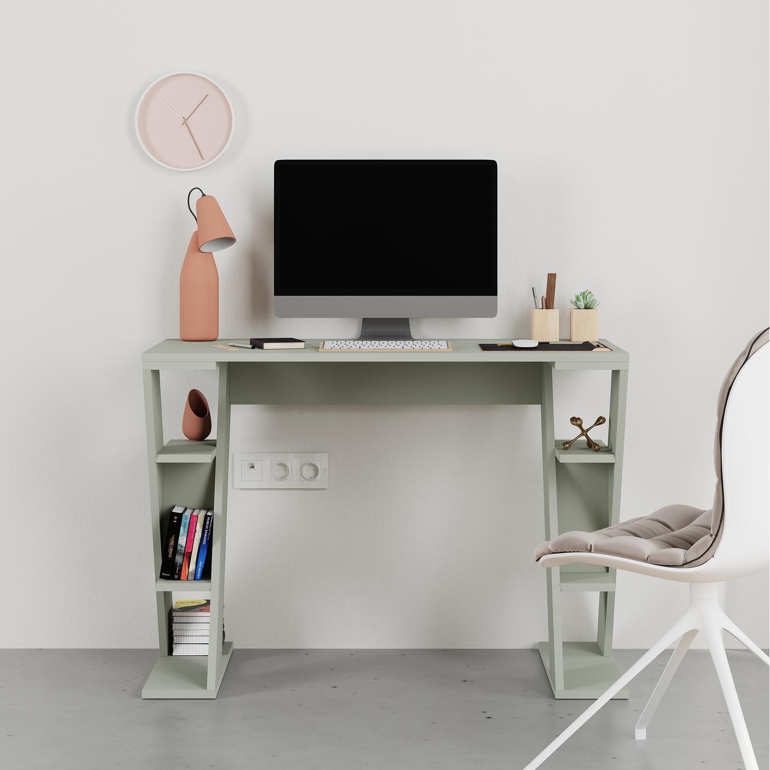 Decortie Papillon Working Study Desk 106cm - Ash Green