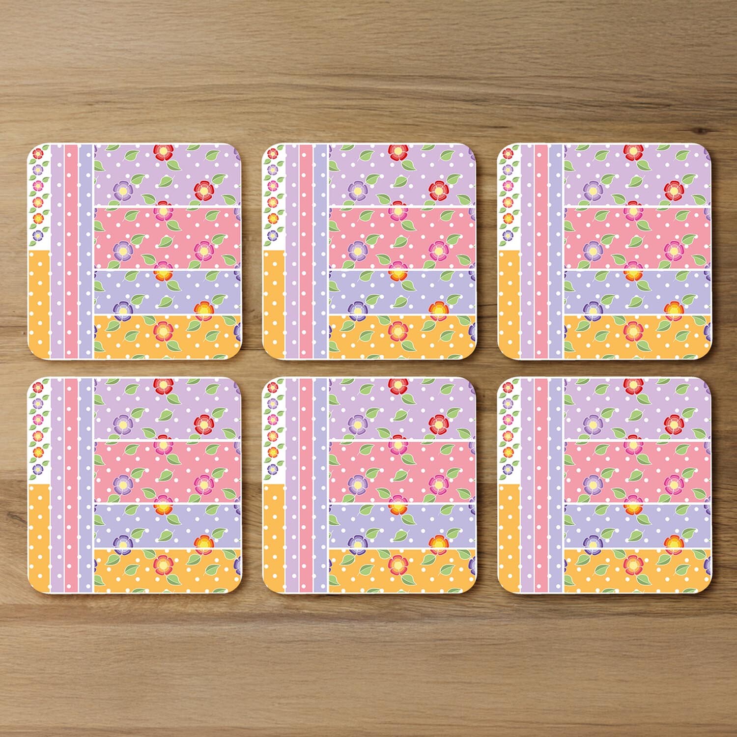 Bohemian Chic  Ink Pattern With Boho Feathers Coaster - Pink