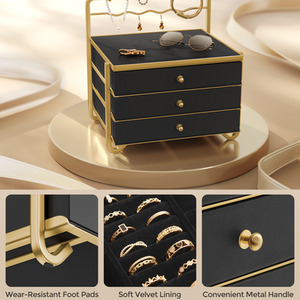 Jewellery Box, Drawer Jewellery Organiser, with Open Storage