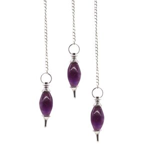 Lingam Shaped Gemstone Pendulum Amethyst