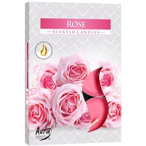 Set of 6 Rose Scented Tealight Candles