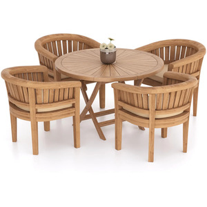 Bodo Teak Garden Dining Table and 4 Seat Chair Set