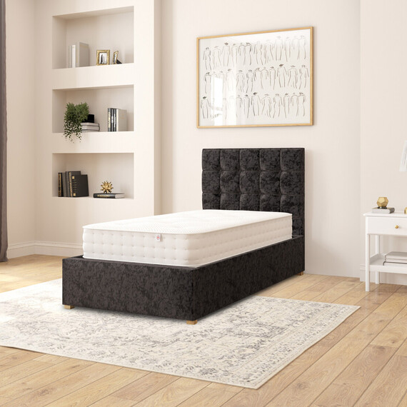 Sinatra Fabric Ottoman Storage Bed, Mirazzi Velvet Fabric