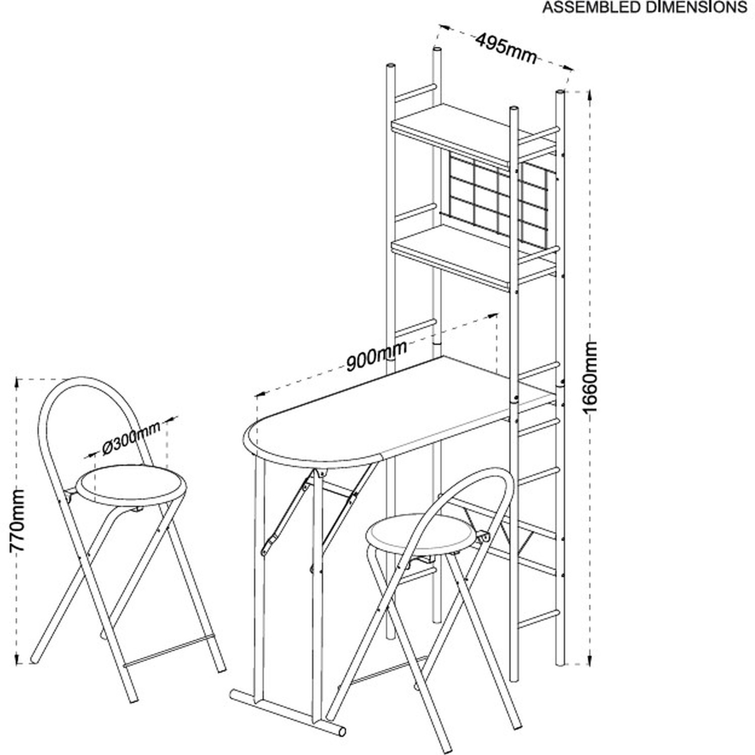 Folding Dining Table Drop Leaf Table And Chairs Space Saving - Oak