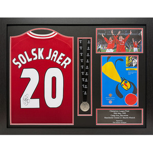 Ole Gunnar Solskjaer Signed and Framed Manchester United Shirt