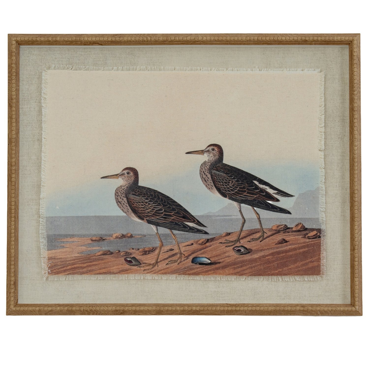 Image of Flora Fauna Sandpipers on Linen Beaded&hellip;