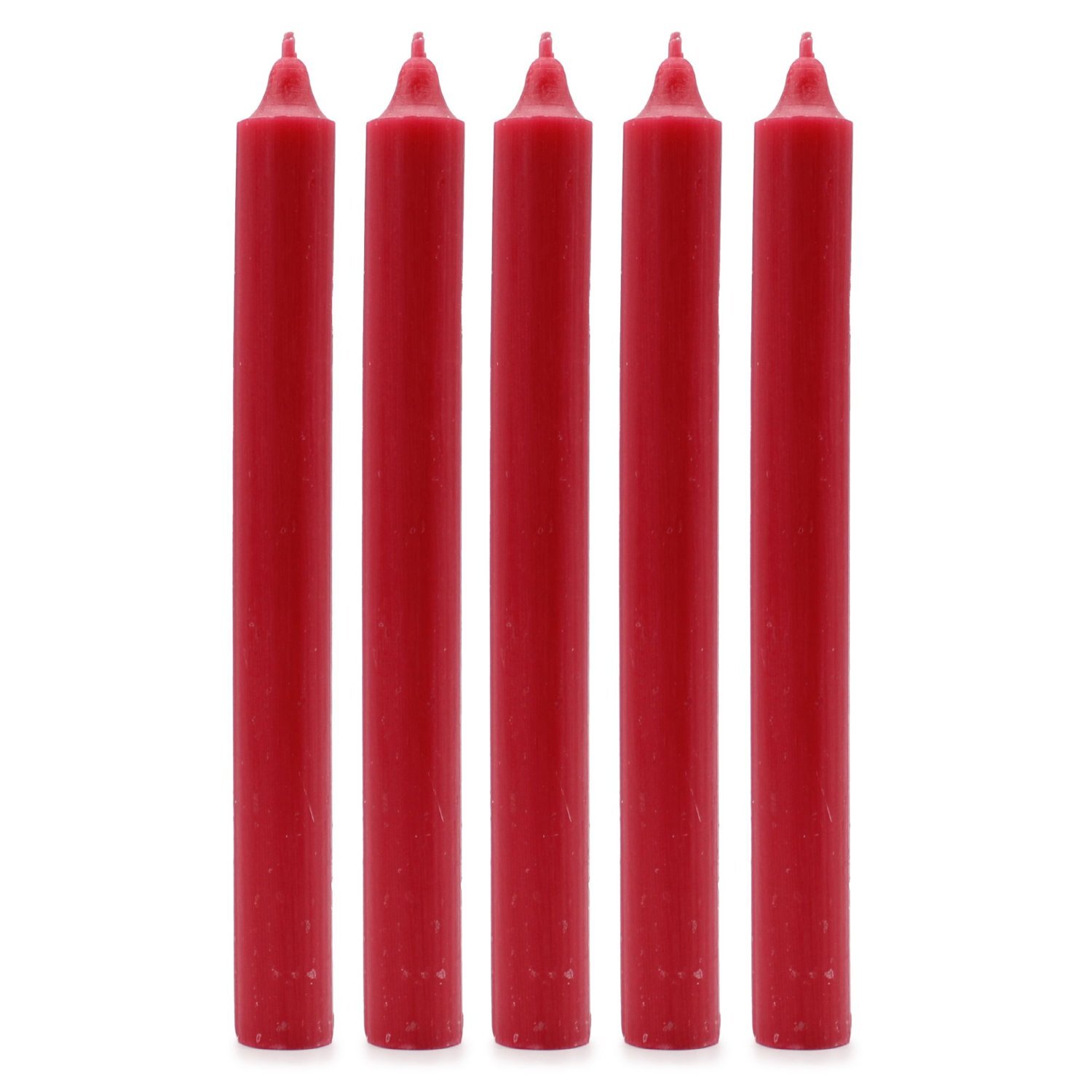 Solid Red Dinner Candle Set 21 Elegant Rustic Candles For Dining - Red
