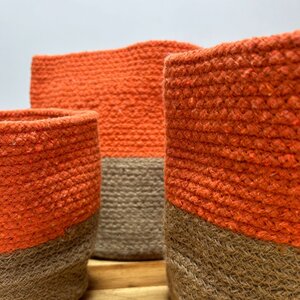 Set of Cotton Rope Storage Baskets for Laundry Toys