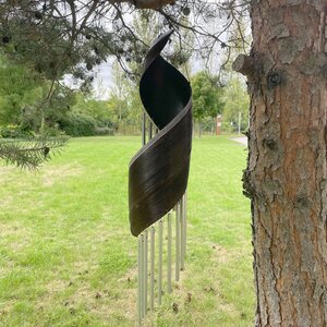 Chocolate Coconut Leaf Wind Chimes - Handcrafted Tropical Decor