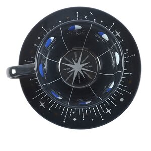 Moon Phase Tea Cup Saucer Set for Celestial Tea Rituals