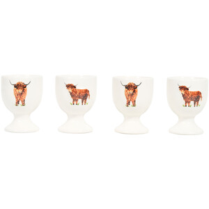 Set of 4 Highland Cow Egg Cups