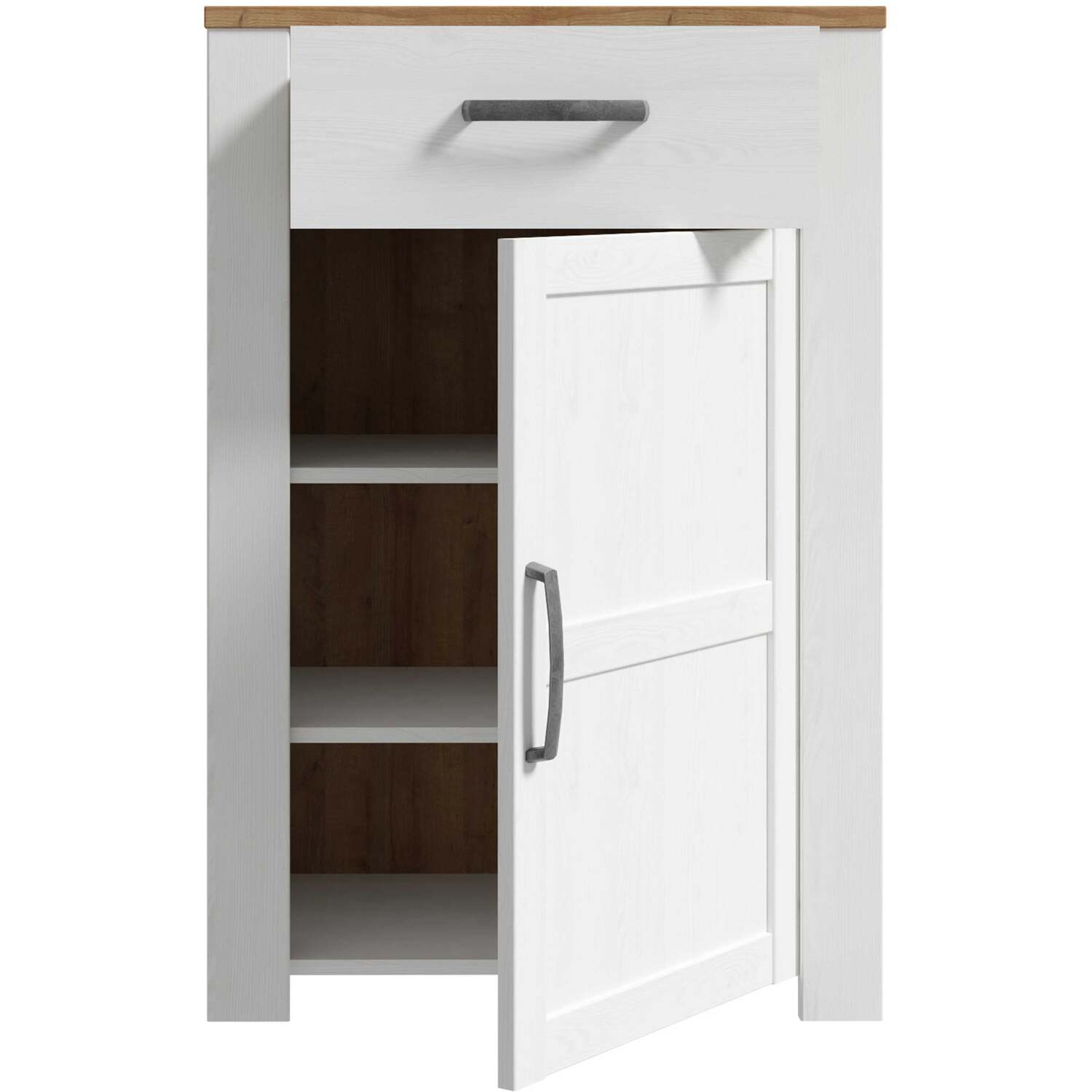 Wyld Haus Kyoto 1-Door 1-Drawer Shoe Cabinet White and Natural Oak - White