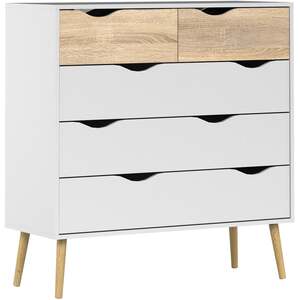Sapporo 3-Piece Bedroom Set, White and Natural Oak-Effect