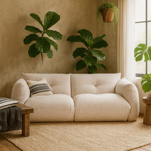 Wyld Haus Camden Cosy 3-Seater Natural Fabric Sofa