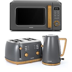 Microwave Kettle Toaster Set Grey Fika