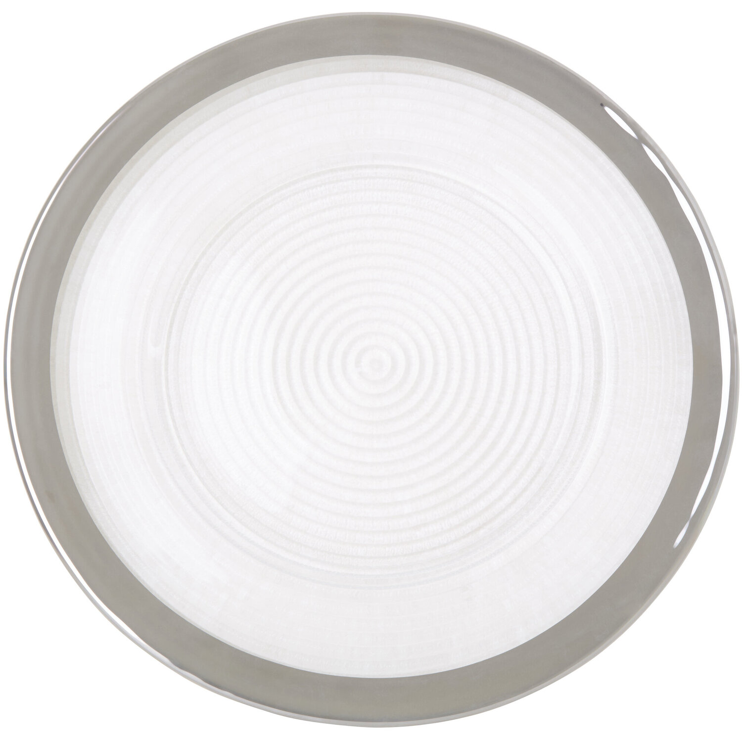 Ida Embossed Glass With Silver Rim Charger Plate - Silver