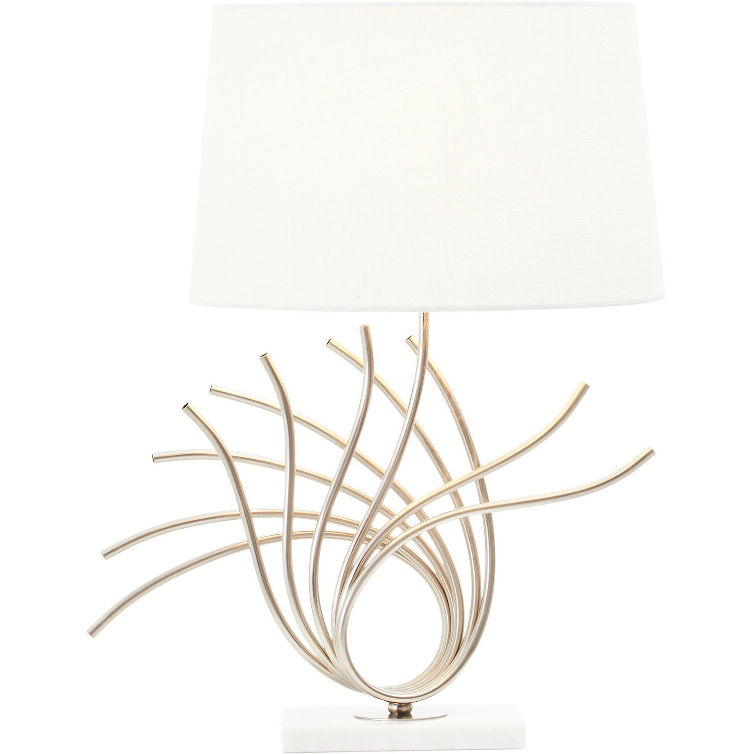 Zaha Brushed Chrome Spoke Table Lamp - Silver