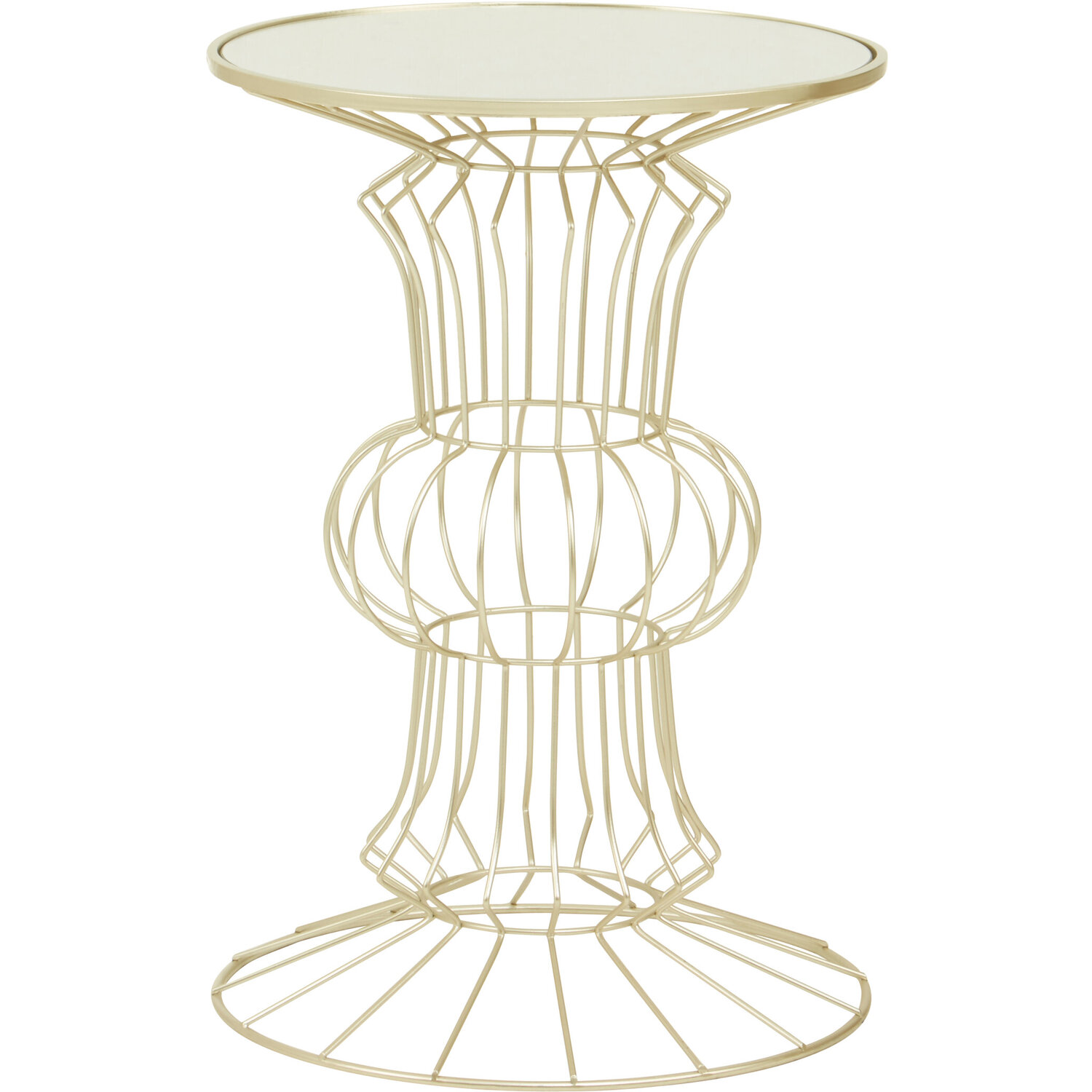 Yaxi Light Gold Finish Frame Table - Gold