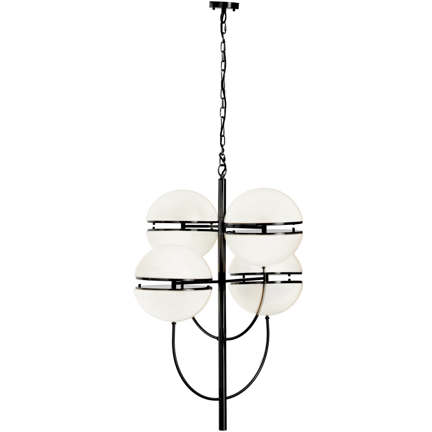 Abira Four Ball Matt Black Pendant Light - Black
