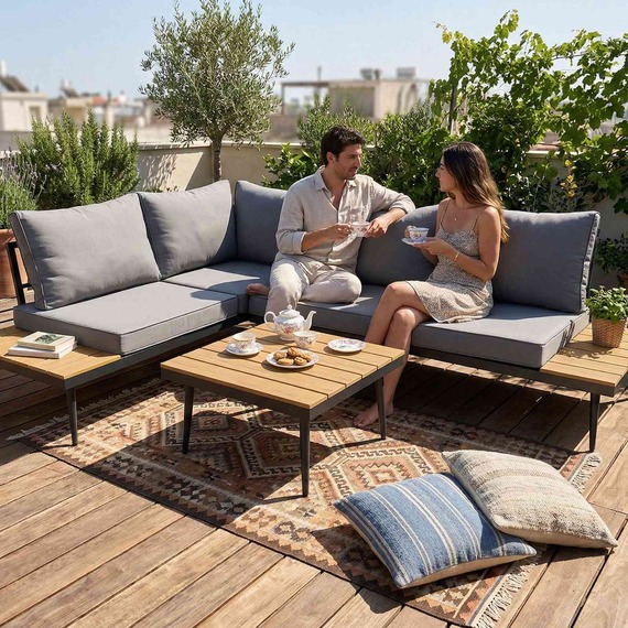 BIRCHTREE Garden Furniture Set 3-Seater with Coffee Table GFS01