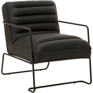 New Foundry Leather Effect Black Chair