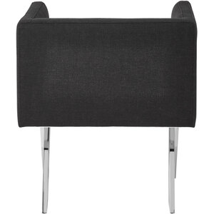 Piermount Black Dining Chair with Silver Legs