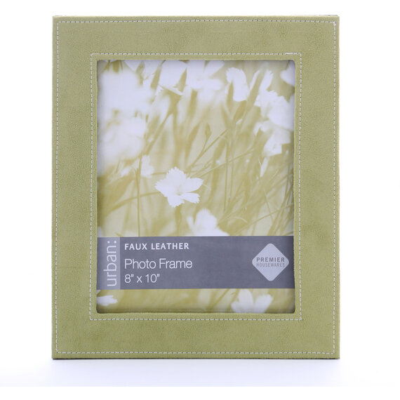 Suede Effect Light Green Faux Photo Frame