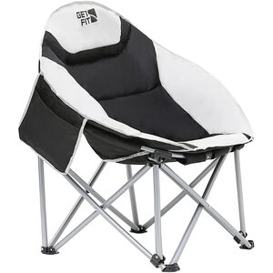 Get Fit Moon Camping Chair - Portable Outdoor Premium Folding Chair for Adults With Magazine Pocket