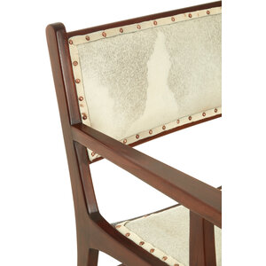 Kendari Leather and Teak Wood Dining Chair