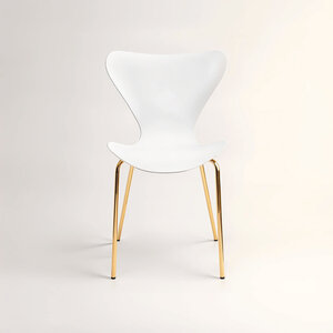 Laila White Seat And Gold Finish Legs Dining Chair