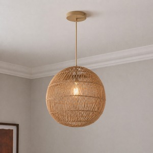 CGC ARIBA CGCBAI8013 Round Globe Rattan Weave Lampshade