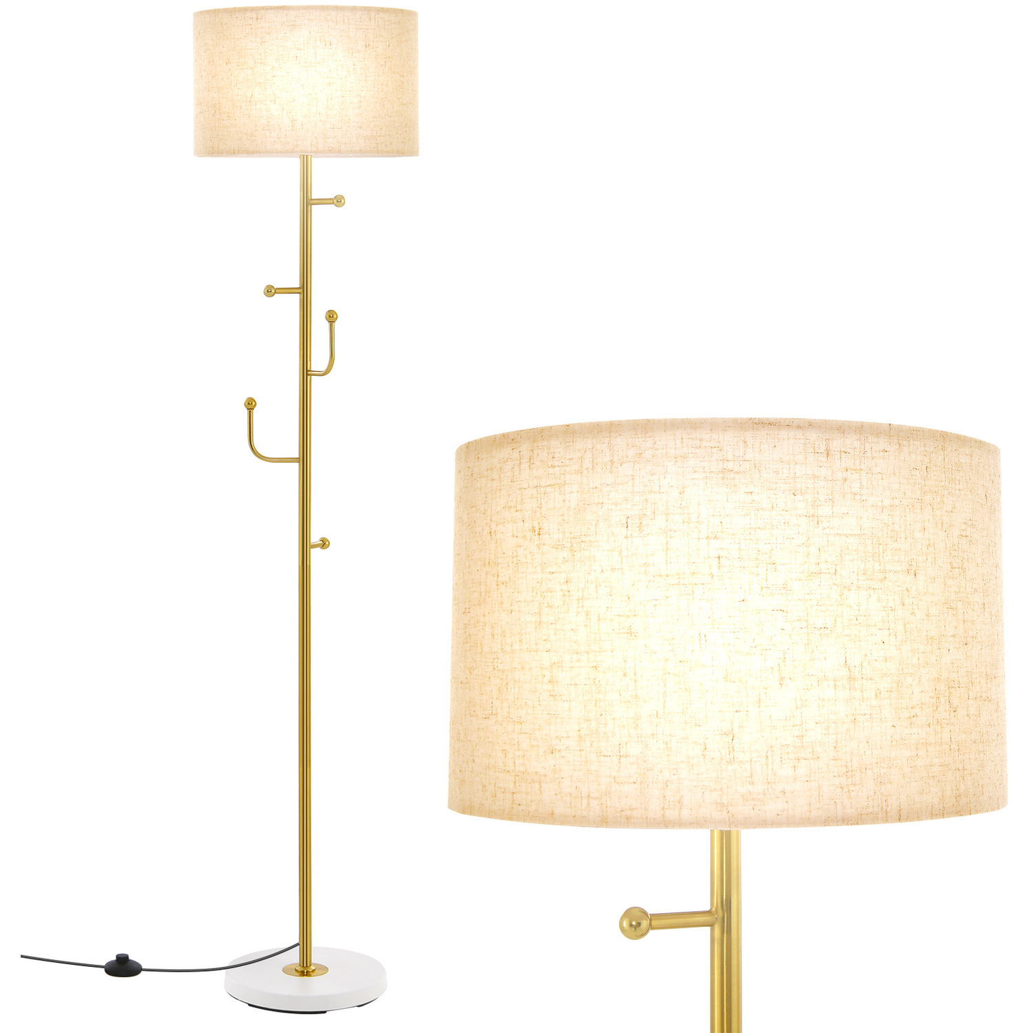 Image of Floor Lamp with Coat Rack -&hellip;