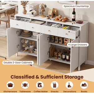 SidebFluted Large 4-Door Storage Organizer