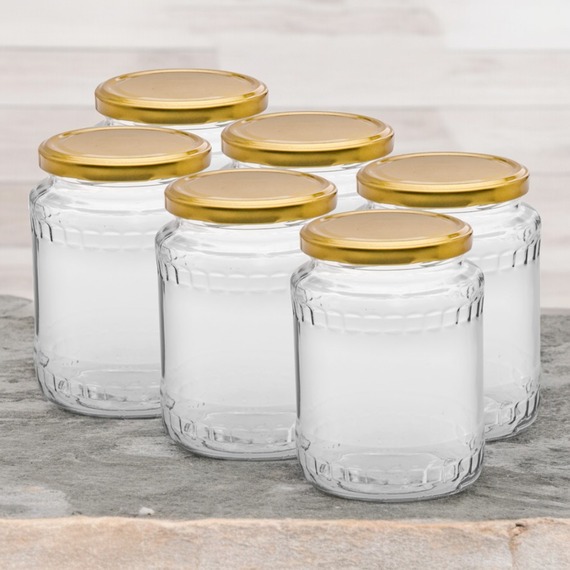 Glass Storage Jars With Lids Set 6