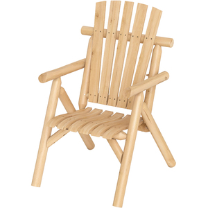 Single Log Wood Outdoor Patio Armchair
