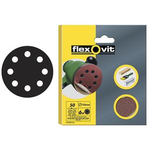 Flexovit Hook & Loop Sanding Discs 125mm Fine 120G (Pack Of 15)