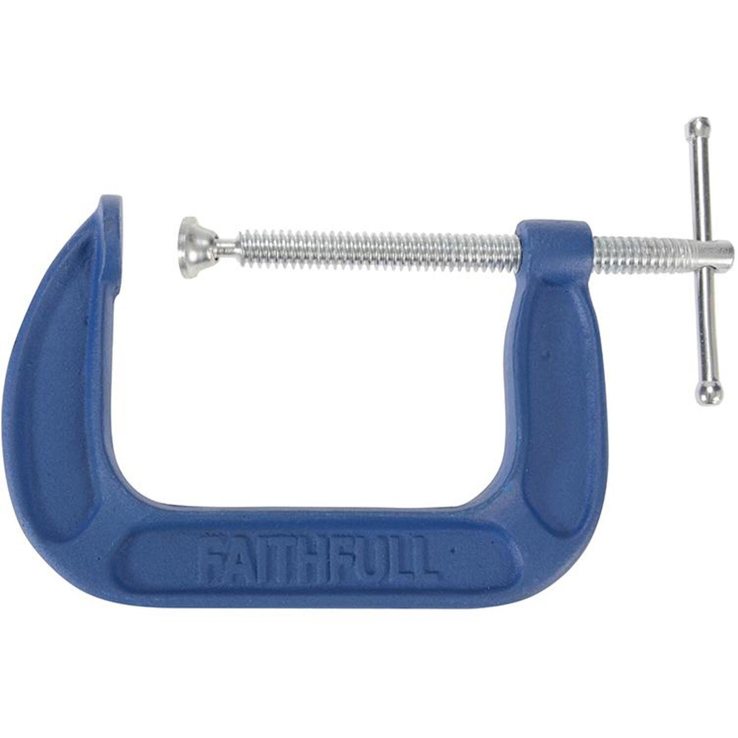 Faithfull G Clamp - Medium Duty 4In - Blue - Iron - Image 9