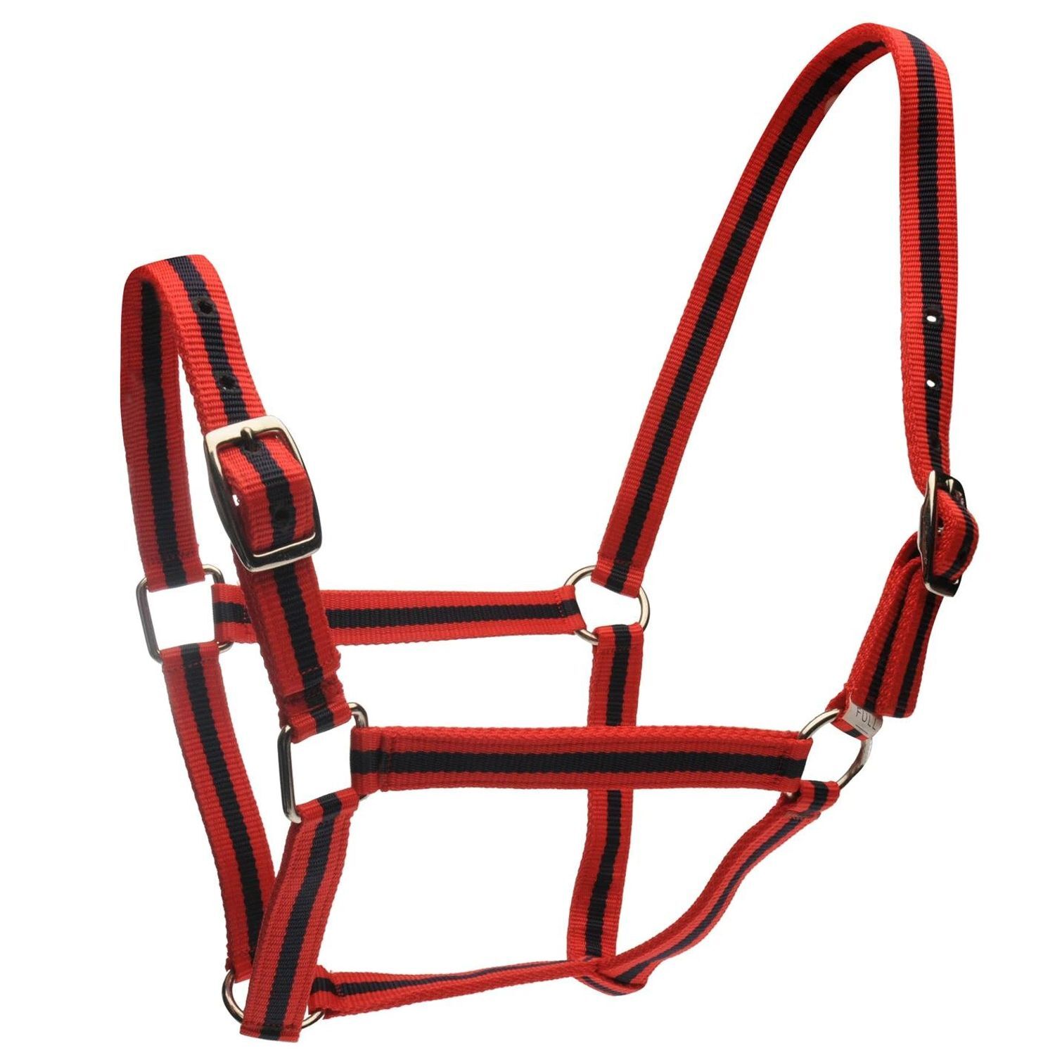 Roma Horse Headcollar And Leadrope - Red/Navy