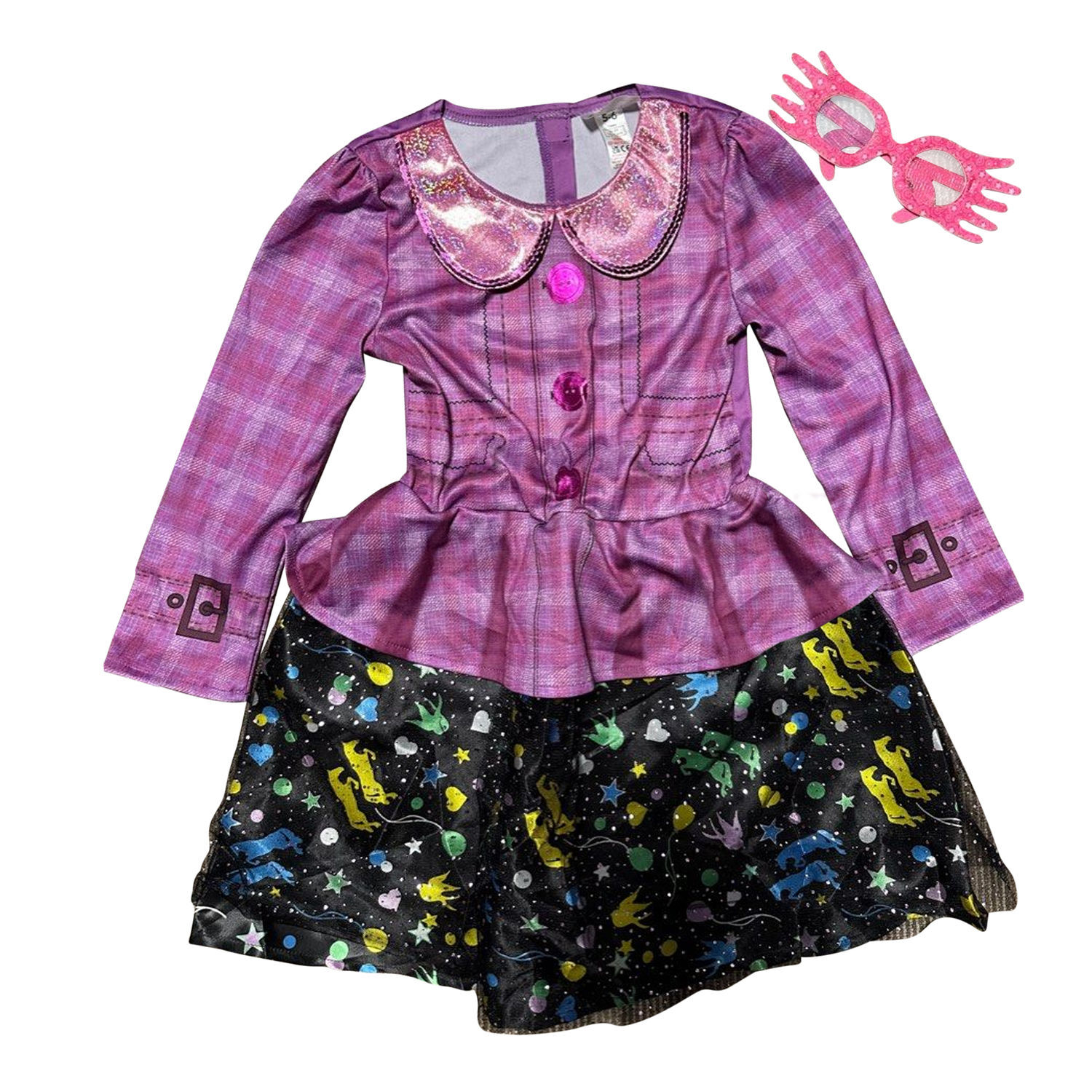Harry Potter Childrens/Kids Luna Lovegood Costume - Pink/Black / 11-12 Years