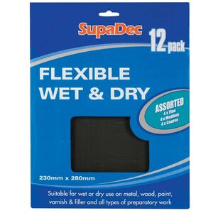 SupaDec Wet & Dry Sandpaper (Pack of 12)