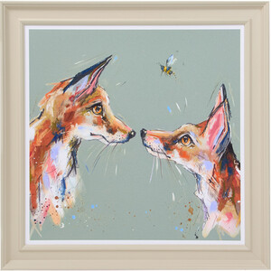 Just Bee-ing Together Foxes Print Framed Wall Art